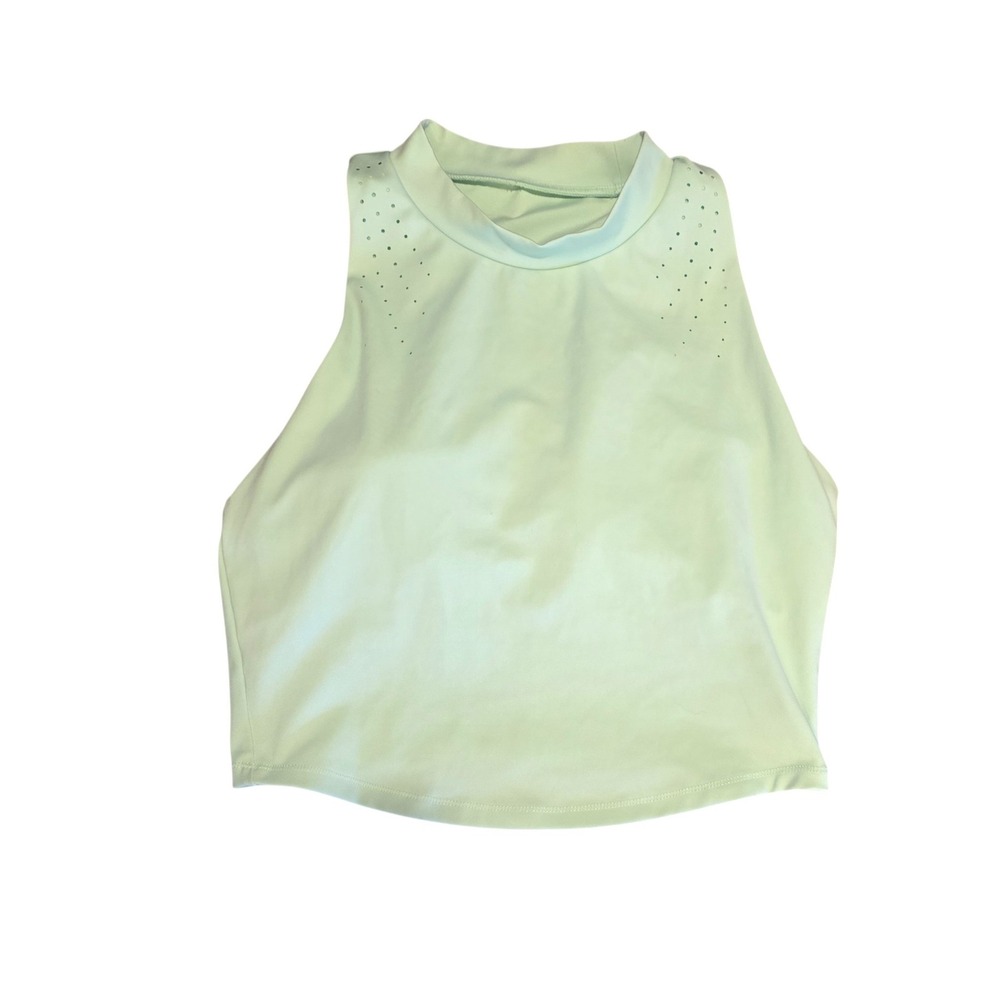 All in Motion Mint Green Racerback Cropped Tank Top Athletic Perforated Size M
